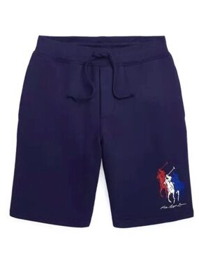 New Polo by Ralph Lauren Navy Shorts with Red White Blue Logo